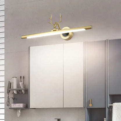Gold Antler Rustic Vanity Light by Decorbites, brass finish with antler accent for vanity on Tampa Home & Garden Store