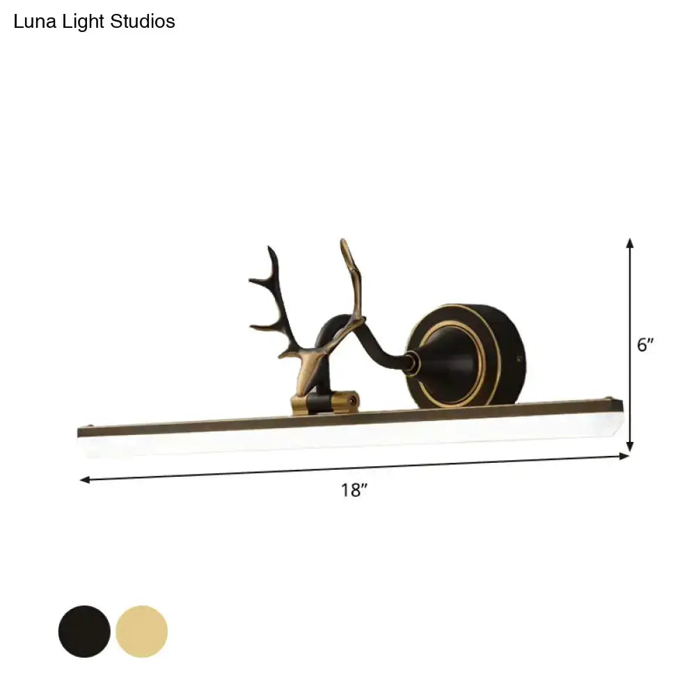 Modern Gold and Black Antler Vanity Sconce Light