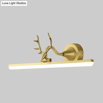 Modern Gold and Black Antler Vanity Sconce Light