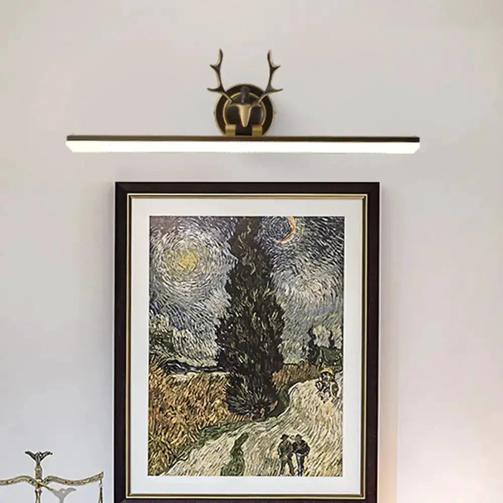 Modern Gold and Black Antler Vanity Sconce Light