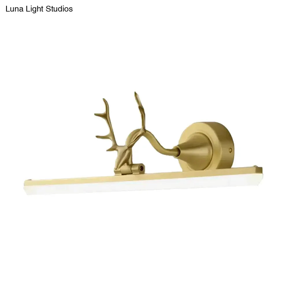 Modern Gold and Black Antler Vanity Sconce Light