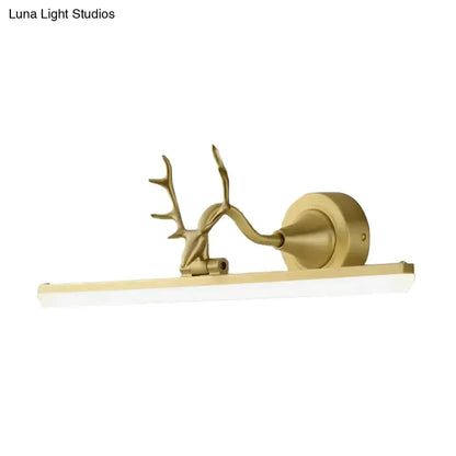 Modern Gold and Black Antler Vanity Sconce Light