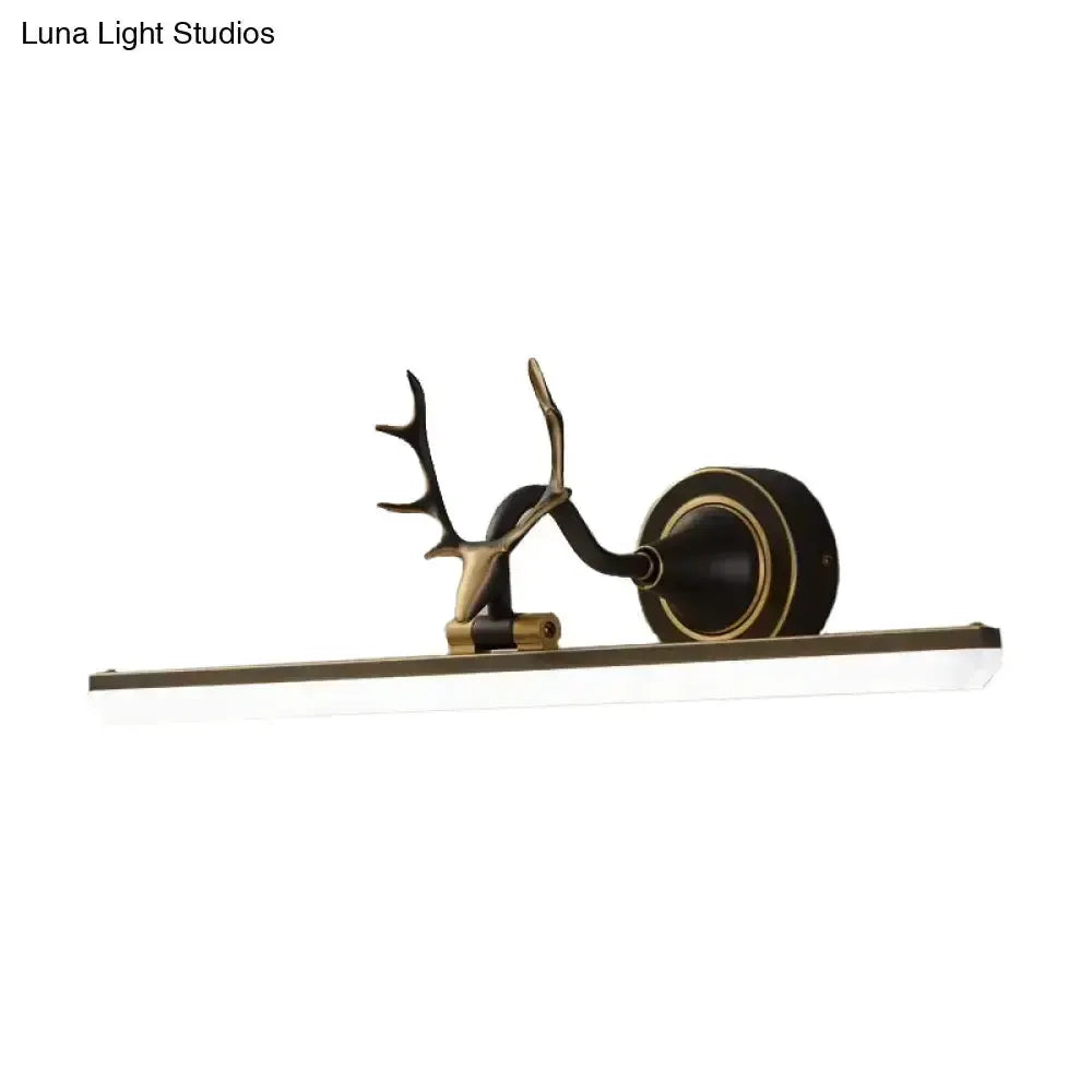 Modern Gold and Black Antler Vanity Sconce Light
