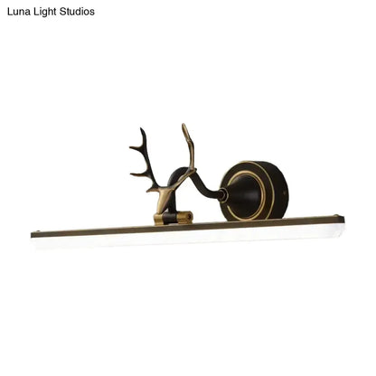 Modern Gold and Black Antler Vanity Sconce Light