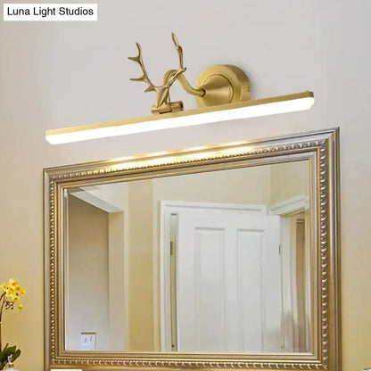 Modern Gold and Black Antler Vanity Sconce Light