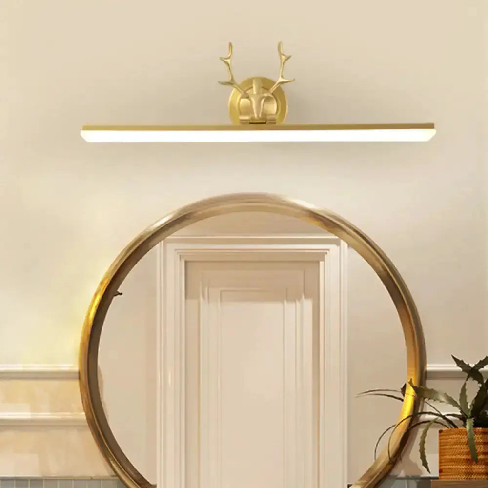 Modern Gold and Black Antler Vanity Sconce Light