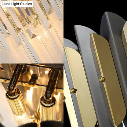 Modern gold and black crystal sconce light fixture for bedroom wall by Decorbites on Tampa Home & Garden Store