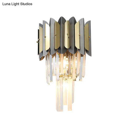 Modern gold and black crystal sconce light fixture for bedroom wall by Decorbites on Tampa Home & Garden Store