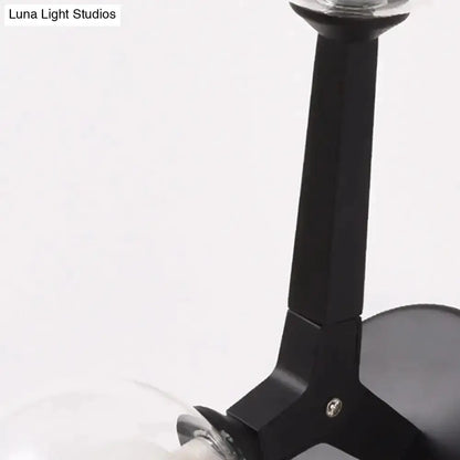 Modern gold & black double globe wall lamp corridor sconce by Decorbites with glass globes on Tampa Home & Garden Store
