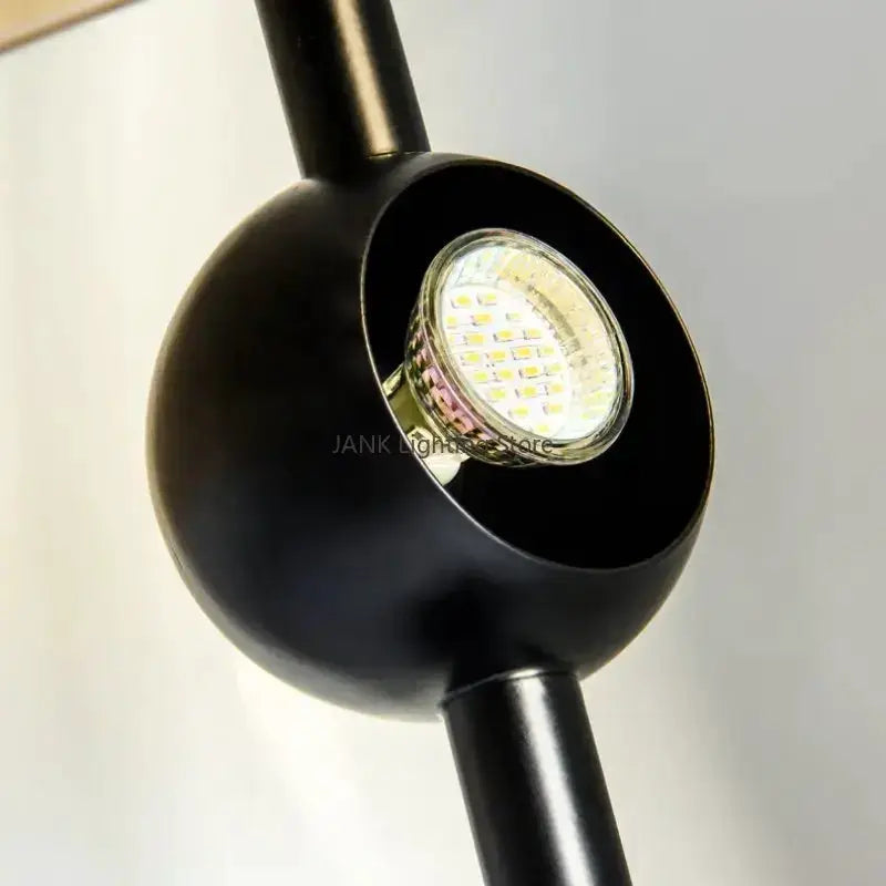 Gold and Black Glass Hemisphere LED Floor Lamp