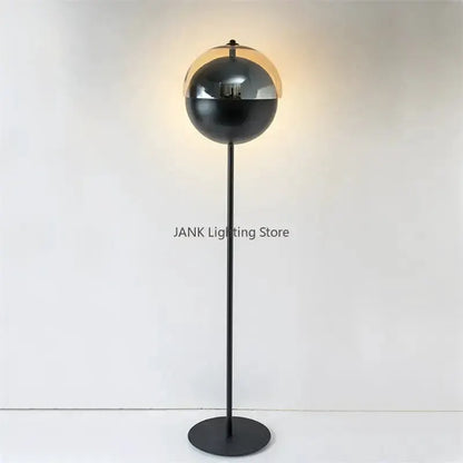 Gold and Black Glass Hemisphere LED Floor Lamp