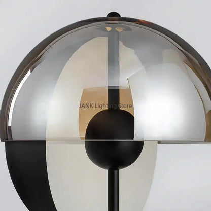 Gold and Black Glass Hemisphere LED Floor Lamp