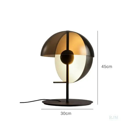 Gold and Black Glass Hemisphere LED Floor Lamp