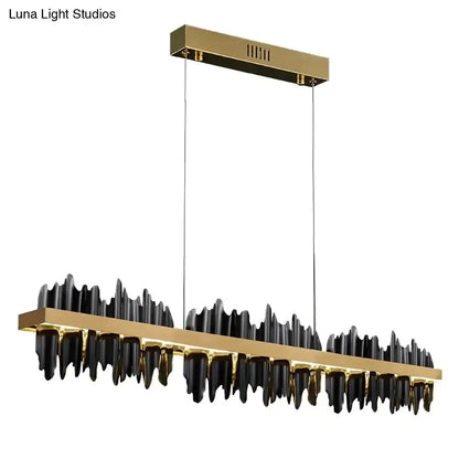 Decorbites modern gold bar iceberg LED chandelier for dining room on Tampa Home & Garden Store