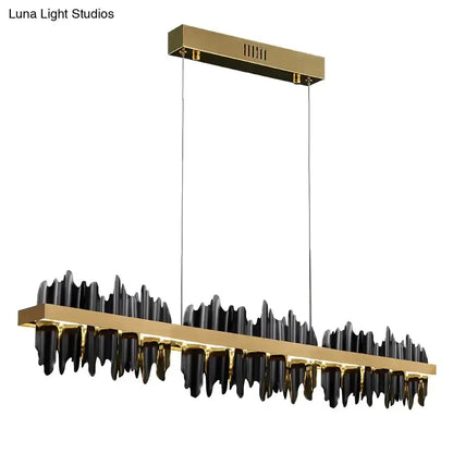 Modern gold and black iceberg LED chandelier by Decorbites for dining room lighting on Tampa Home & Garden Store