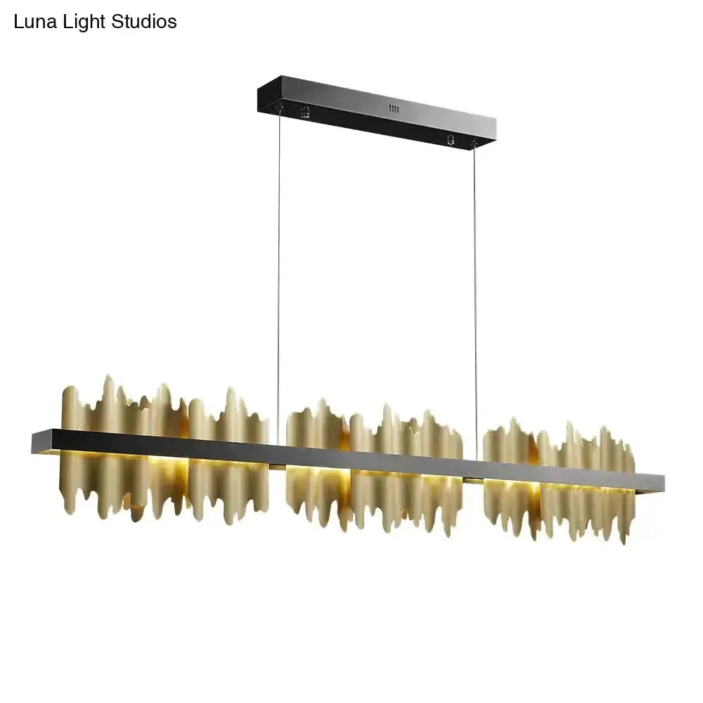 Iceberg LED chandelier modern gold & black dining room light Decorbites on Tampa Home & Garden Store