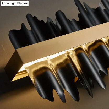 Modern gold and black iceberg LED chandelier by Decorbites for dining room on Tampa Home & Garden Store