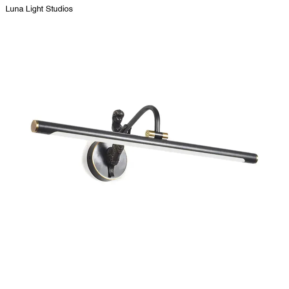 Modern gold and black LED vanity wall sconce with black bar and gold accents on wall mount on Tampa Home & Garden Store