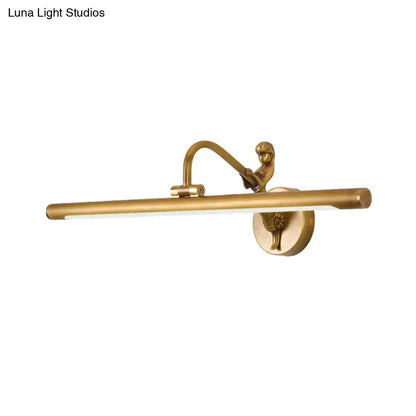 Decorbites gold LED wall sconce with curved brass arm and round backplate on Tampa Home & Garden Store