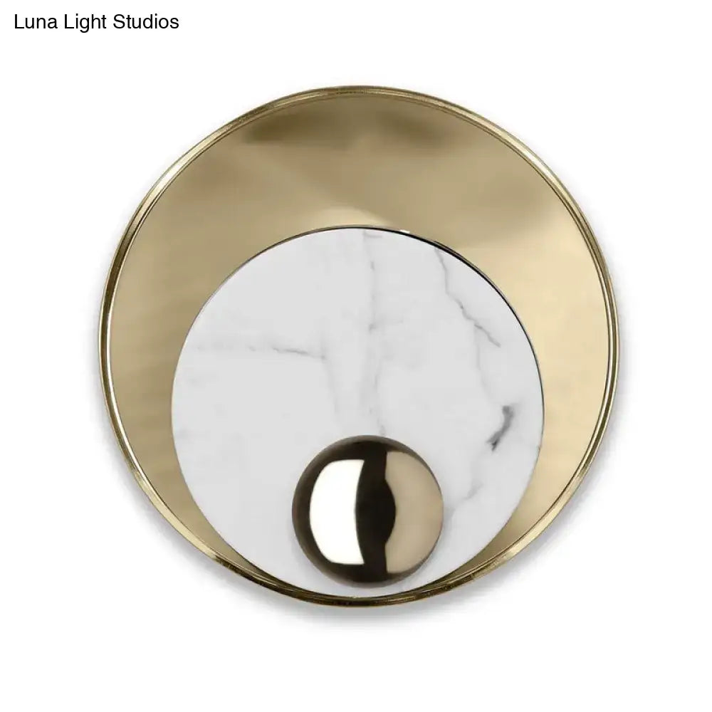Marble Peacock Wall Sconce by Decorbites; gold brass finish with white marble disk on Tampa Home & Garden Store