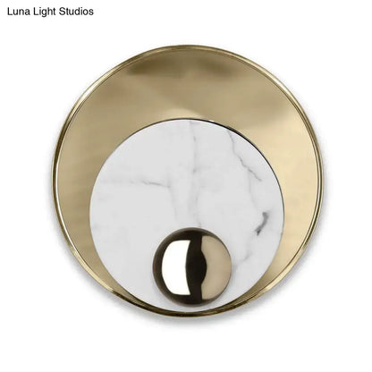 Marble Peacock Wall Sconce by Decorbites; gold brass finish with white marble disk on Tampa Home & Garden Store