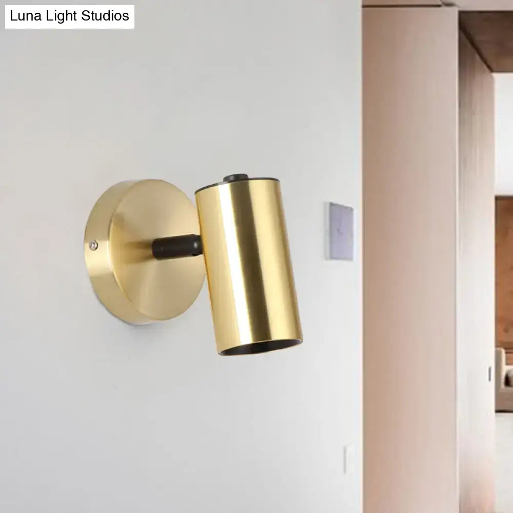 Metallic Tube LED Bedside Sconce brass finish wall-mounted light by Decorbites on Tampa Home & Garden Store
