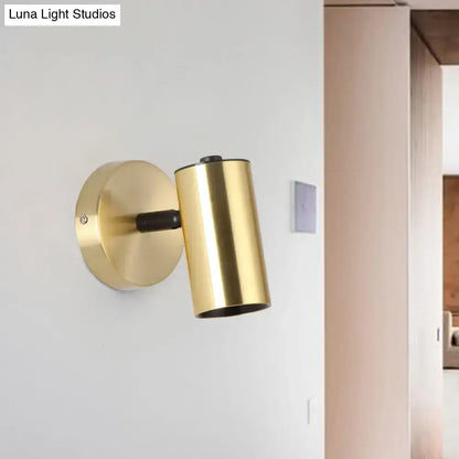 Metallic Tube LED Bedside Sconce brass finish wall-mounted light by Decorbites on Tampa Home & Garden Store