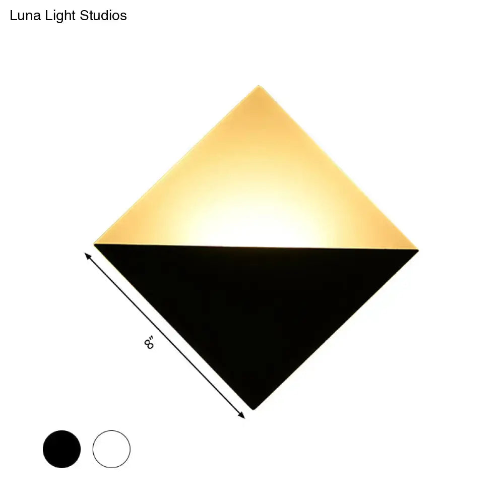 Gold Black Square Sconce wall light with gold top and black bottom 8-inch diagonal on Tampa Home & Garden Store