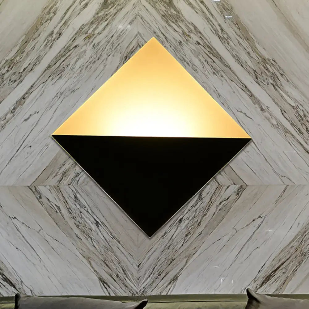 Gold Black Square Sconce by Decorbites diamond-shaped wall light with gold top black bottom on Tampa Home & Garden Store