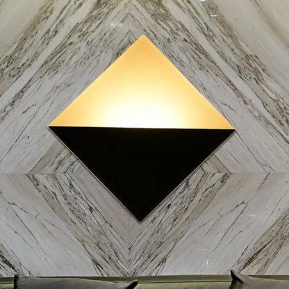 Gold Black Square Sconce by Decorbites diamond-shaped wall light with gold top black bottom on Tampa Home & Garden Store