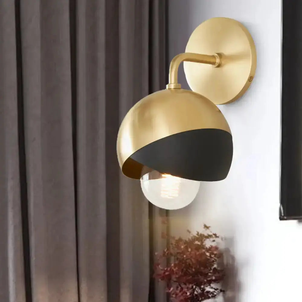 Wall lamp Decorbites gold and black dome shade, E26/E27 fixture for study rooms on Tampa Home & Garden Store