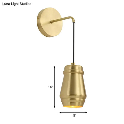 Modern gold brass bedroom wall sconce with metal shade by Decorbites on Tampa Home & Garden Store