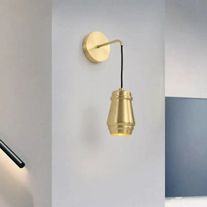 Modern gold brass bedroom wall sconce with metal shade fixture by Decorbites on Tampa Home & Garden Store