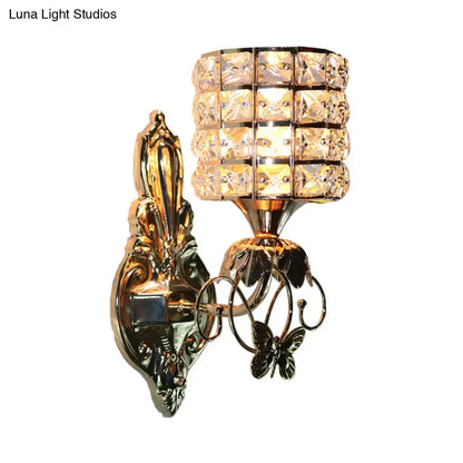 Gold Crystal Compact Multi-Shape Wall Sconce by Decorbites featuring crystal shade and gold finish on Tampa Home & Garden Store