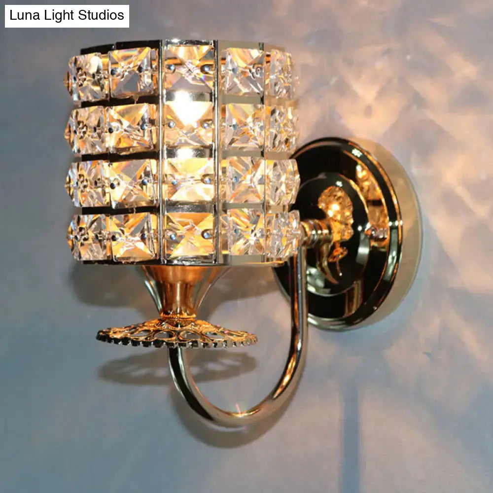 Gold crystal compact wall sconce by Decorbites, Luna Light Studios on Tampa Home & Garden Store
