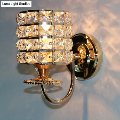 Gold crystal compact wall sconce by Decorbites, Luna Light Studios on Tampa Home & Garden Store