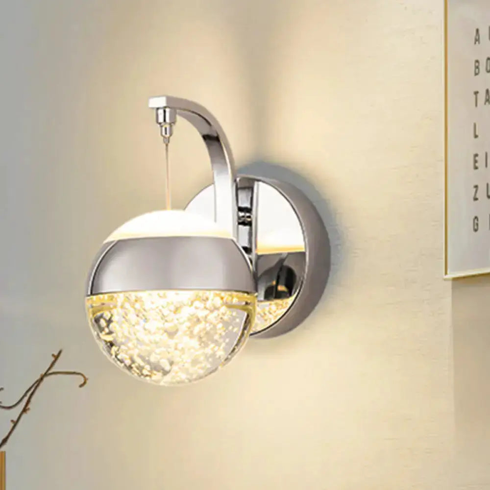 Modern gold & chrome crystal ball wall light sconce by Decorbites on Tampa Home & Garden Store