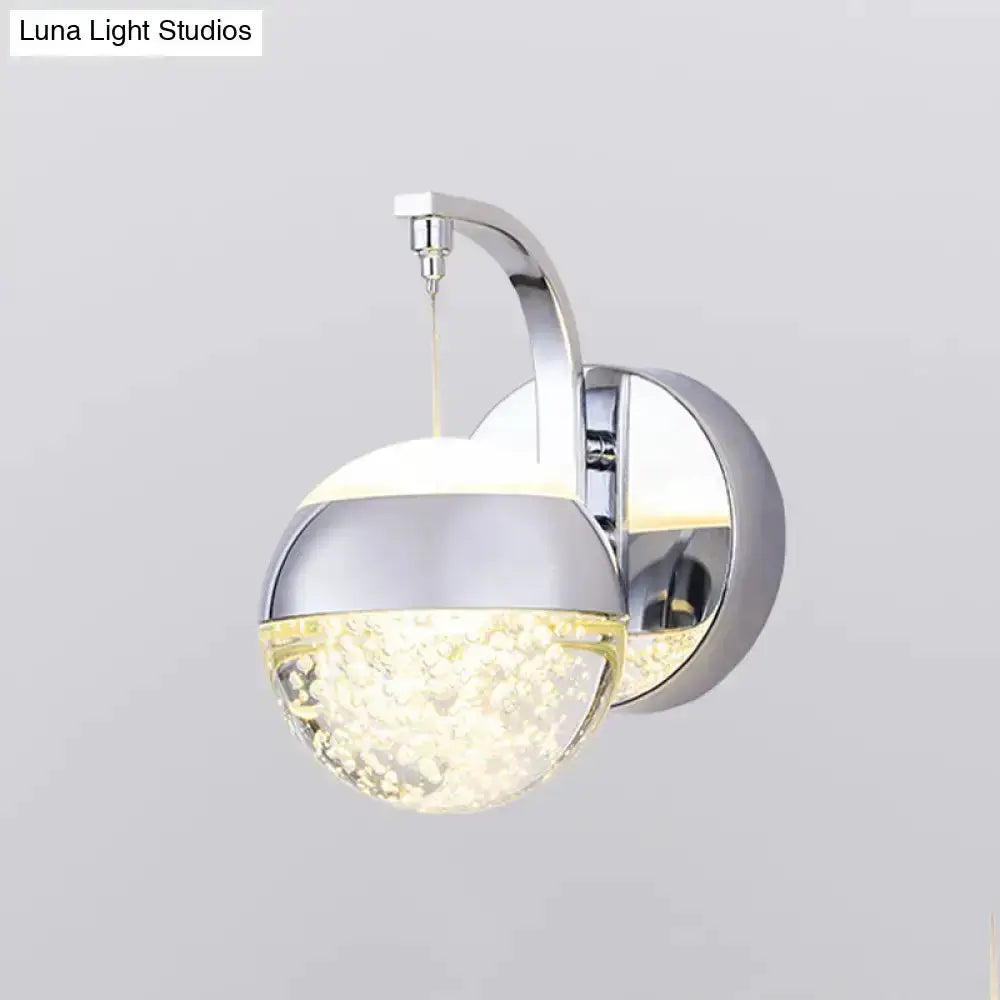 Crystal ball wall light in gold & chrome with crystal globe by Decorbites on Tampa Home & Garden Store