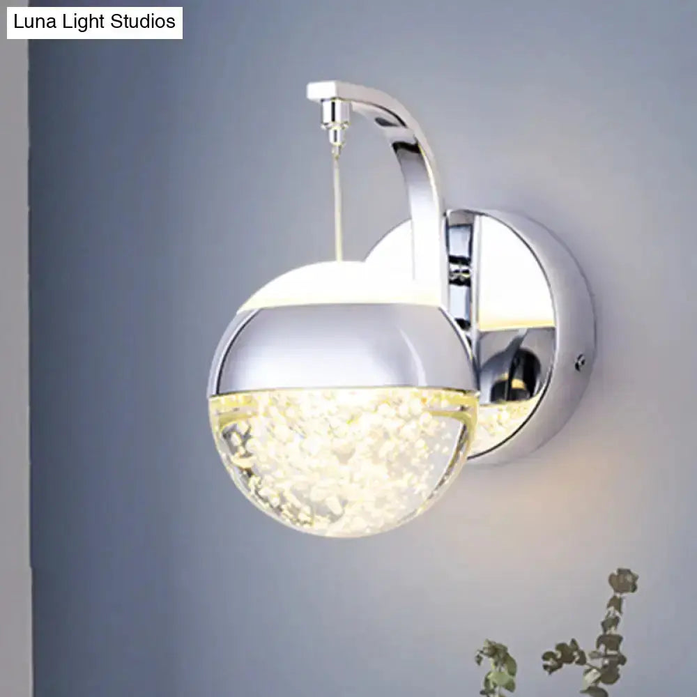 Decorbites modern gold chrome crystal ball wall light for bedroom lighting on Tampa Home & Garden Store