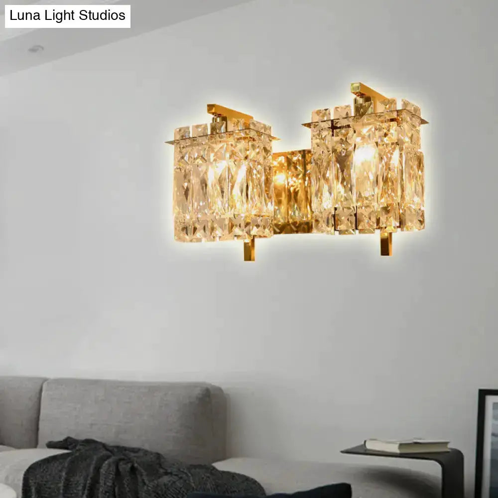 Decorbites gold crystal wall light sconce with chrome accents, E12/E14 on Tampa Home & Garden Store