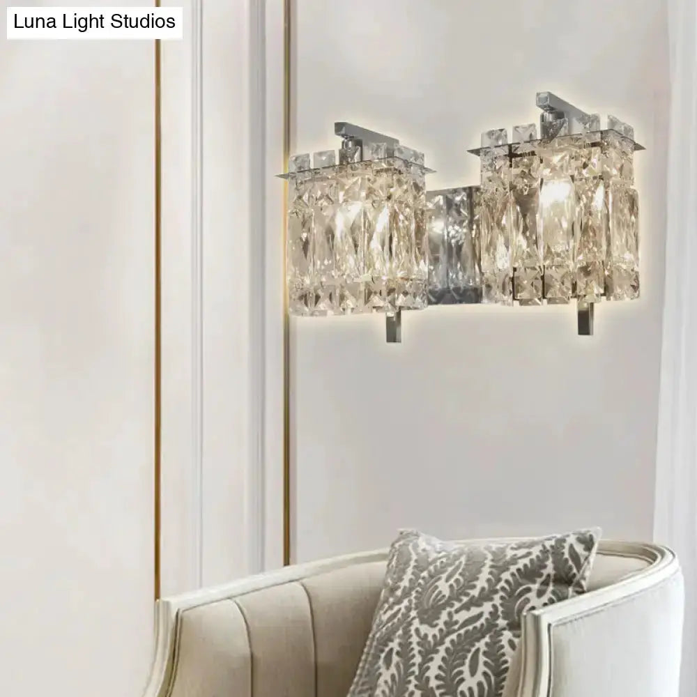 Modern gold & chrome crystal wall light fixture by Decorbites on Tampa Home & Garden Store