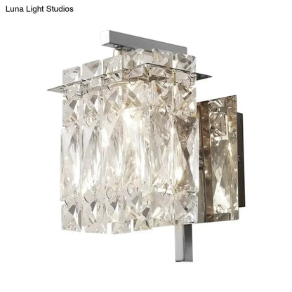 Decorbites crystal wall light in gold & chrome with glass prisms for living room on Tampa Home & Garden Store
