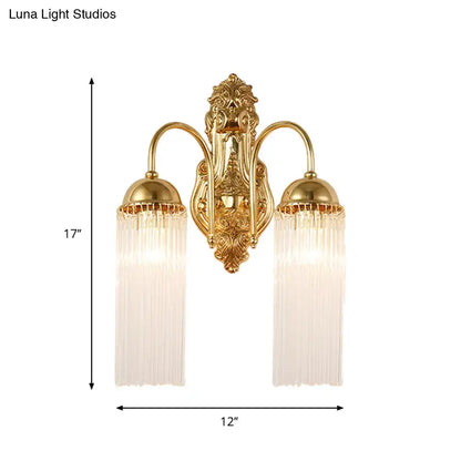 Modern Gold and Crystal Gooseneck Sconce
