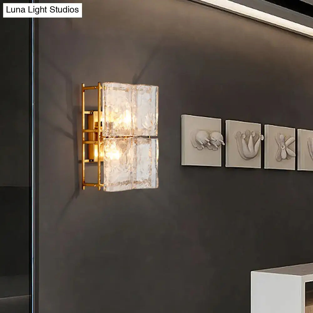 Gold Water Glass Sconce with brass frame wall-mounted decorative light Decorbites on Tampa Home & Garden Store