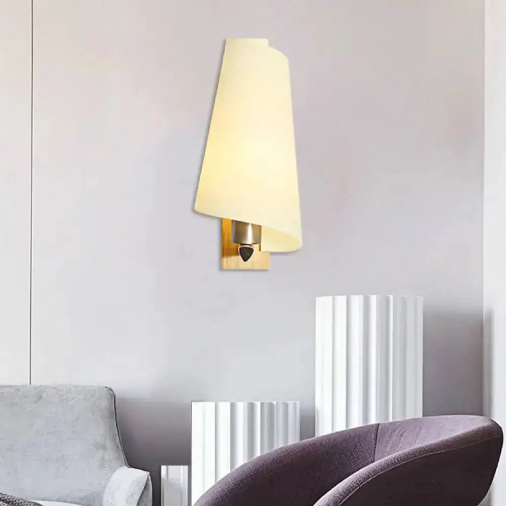Gold Coolie Shade Sconce Light for Bedroom