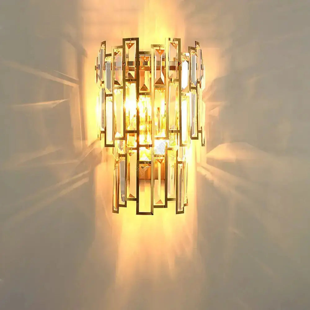 Modern gold crystal block sconce wall lamp by Decorbites, bedroom lighting on Tampa Home & Garden Store