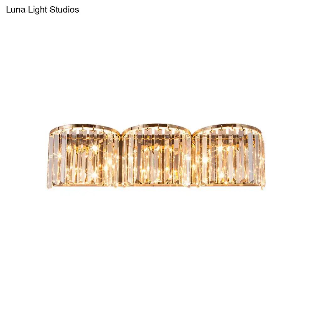 Gold crystal block triple-sconce by Decorbites, sleek contemporary wall light on Tampa Home & Garden Store
