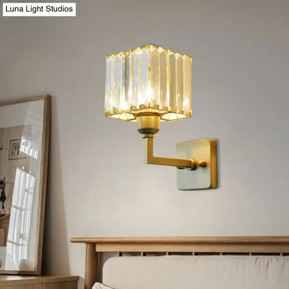 Decorbites Gold Crystal Block Light crystal cube shade on Tampa Home & Garden Store