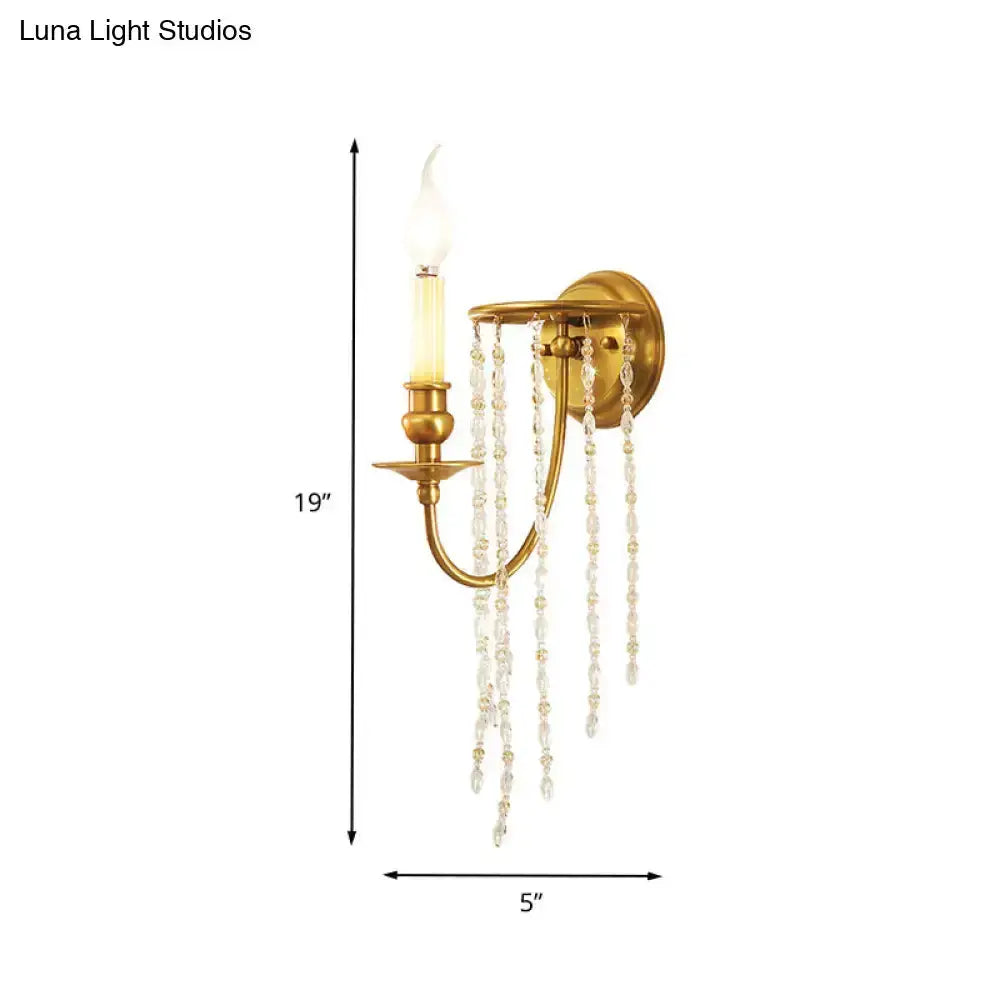 Modern Gold Crystal Corridor Wall Lamp Light