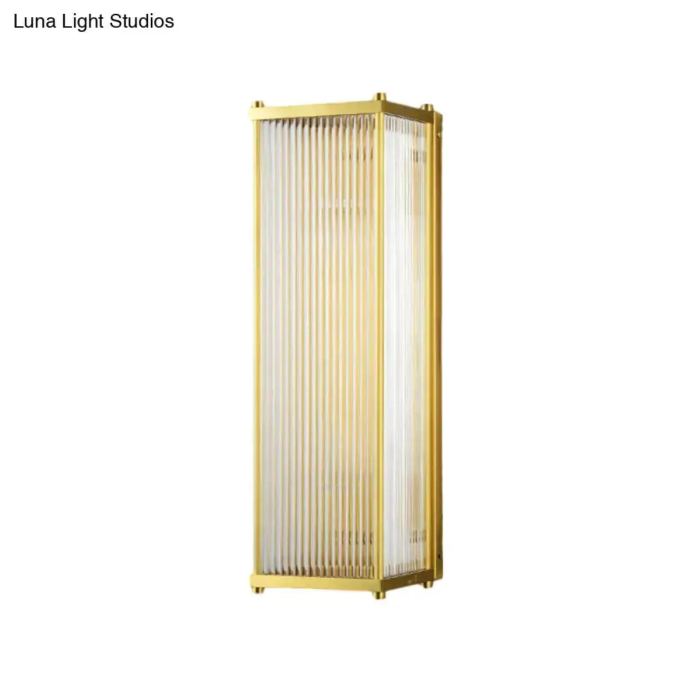 Modern Gold Crystal Cuboid Wall Sconce Light